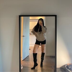 Stuart Weitzman shiny black boots